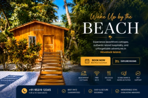 Tiny Tranquil AC villa at Eco Villa Palm Beach Resort in Havelock Island
